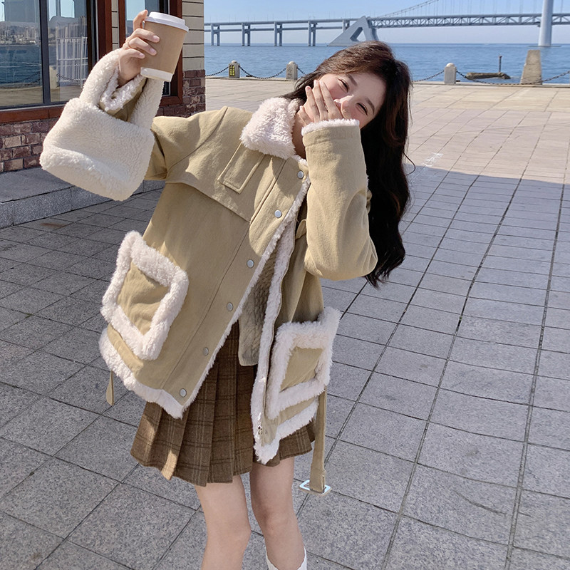 2025冬季新款【现货】数据好羊羔毛棉衣2色#1129-P165-K248,女装棉衣/棉服,唛多