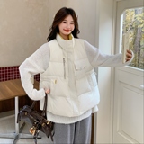 2025冬季新款现货现货白色拼接羽绒马甲90绒#25183-P195-K288，女装马甲，唛多