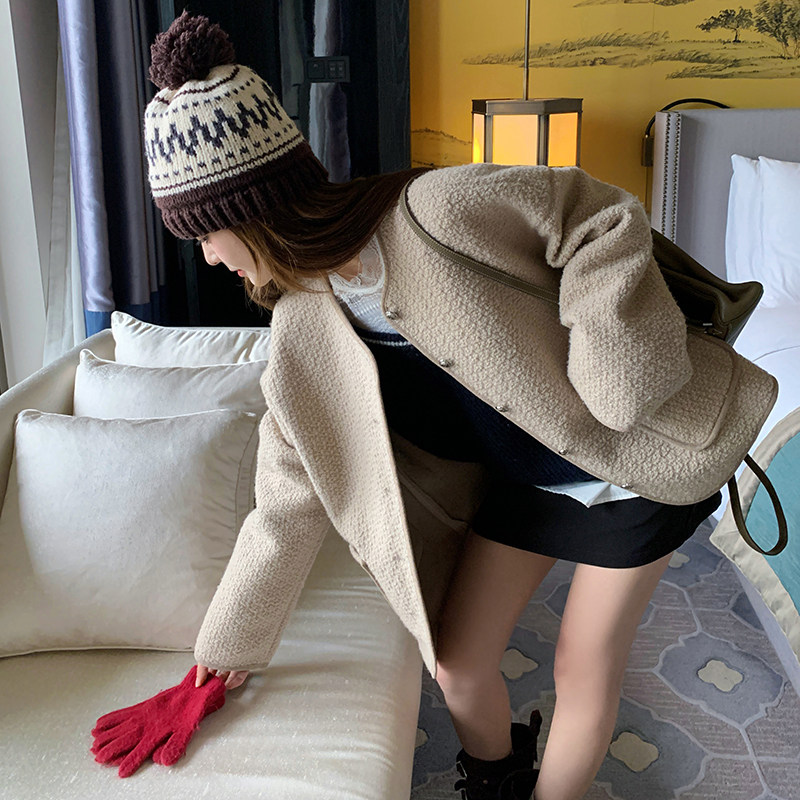 2025冬款数据好现货圈圈呢短外套3色入#1127-P165-K248,女装毛呢外套,唛多