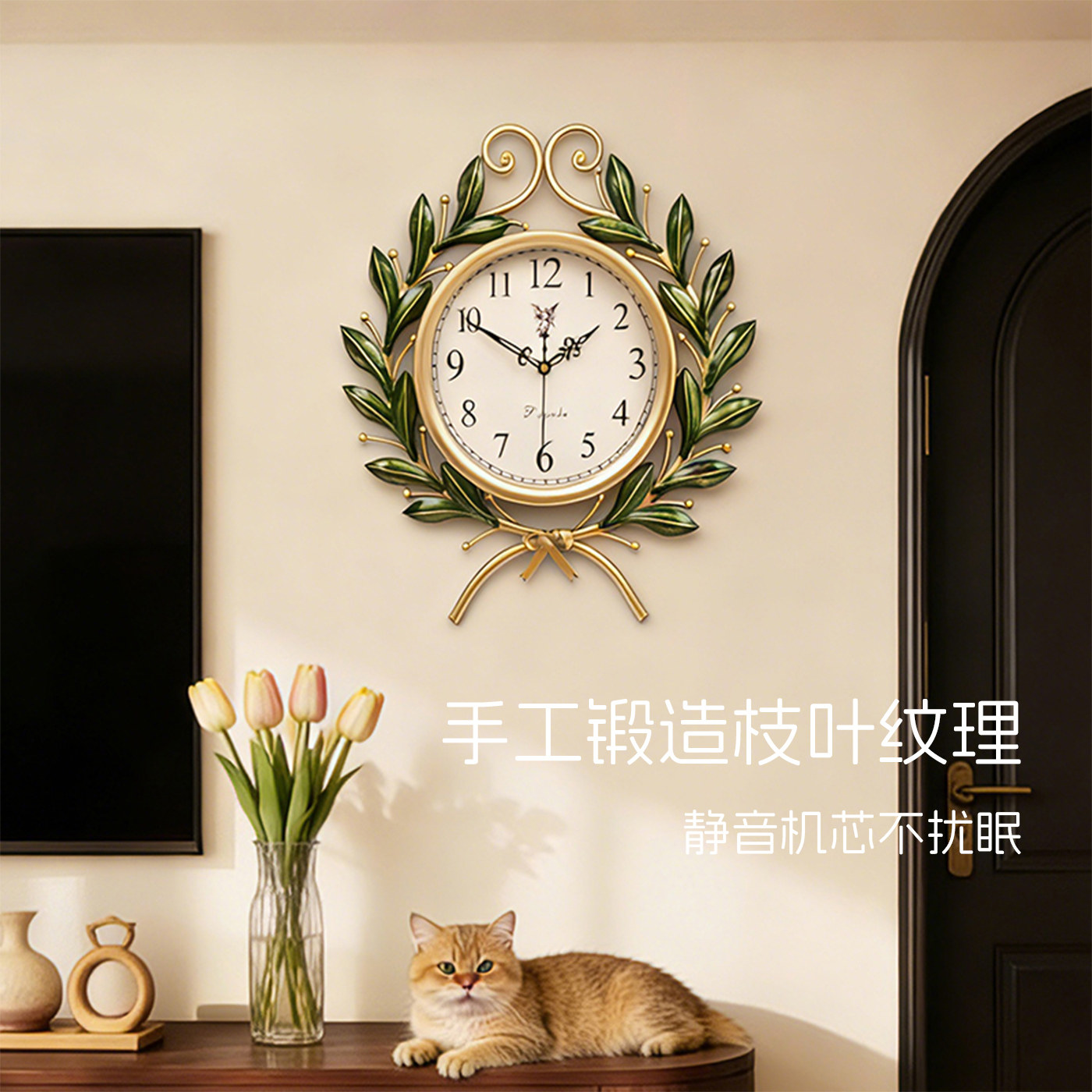 普赛克新款高端美式复古创意时尚钟表时钟现代简约家用客厅挂钟墙