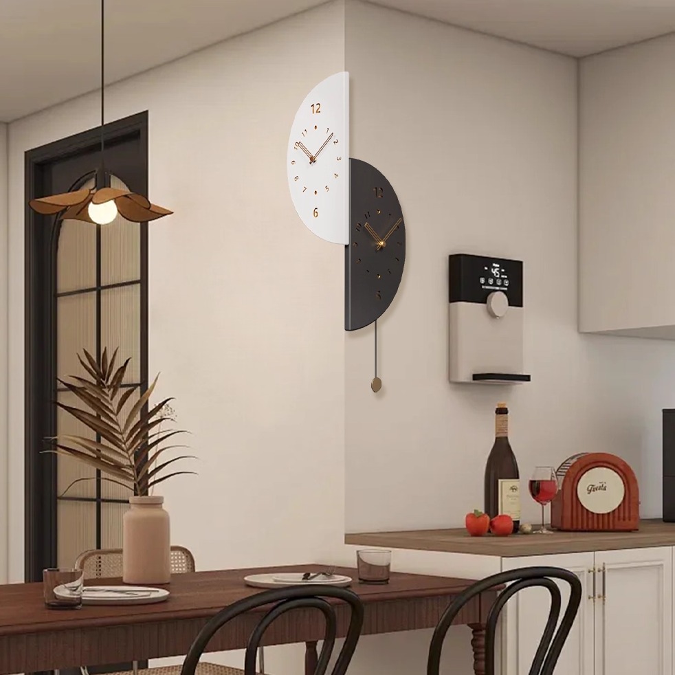 普赛克餐厅挂钟高级创意转角时钟