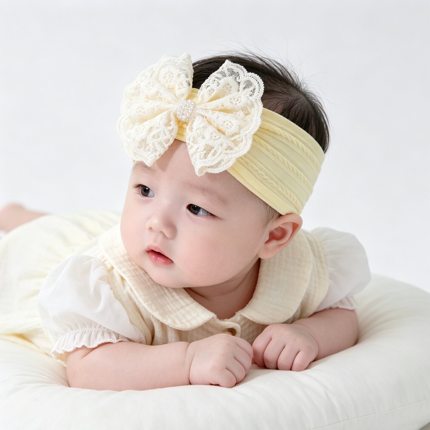 韩版婴儿发带春夏男女宝宝可爱护囟门头饰婴幼儿柔软满月百天发饰