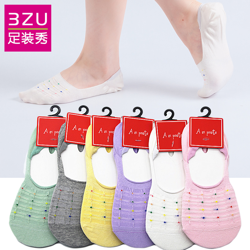 3ZU足装秀夏季提花隐形船袜