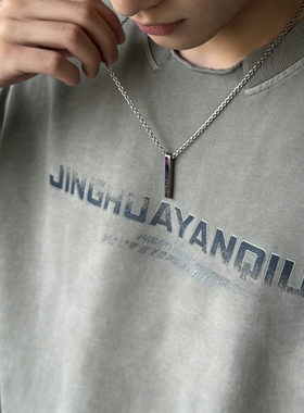 男生搭配项链原创个性设计几何吊坠复古文艺风长款项链送男生礼物