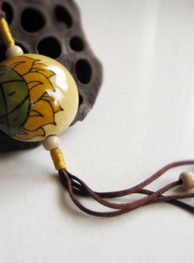 手绘镂空长款现货陶瓷毛衣链推荐