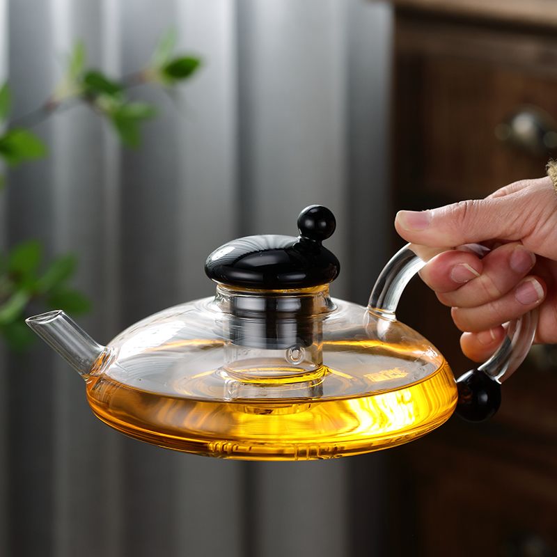 北欧轻奢风玻璃茶具套装花茶水果茶加热煮茶器高档欧式鼠尾茶咖壶