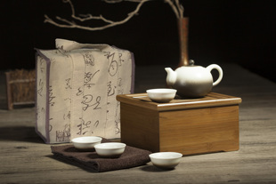 功夫茶具套装实木茶台海白骨瓷紫砂办公室家用送人礼品 谈古论今