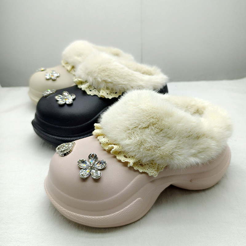 百舒棉拖鞋女厚底增高加厚保暖棉