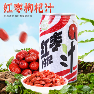 甘肃丹霞特产临泽红枣枸杞汁果味营养饮料酸枣汁果茶饮品10罐整箱