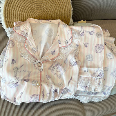 KT猫女冰丝卡通睡衣可爱