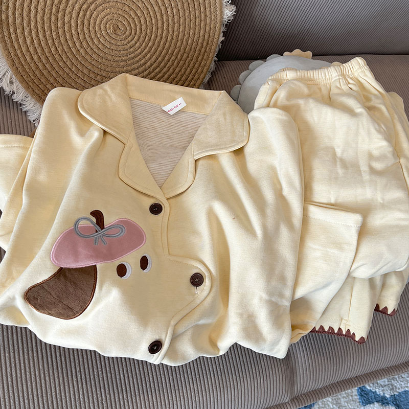 小狗女德绒卡通睡衣开衫