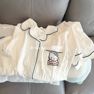 KT猫女纯棉卡通睡衣可爱
