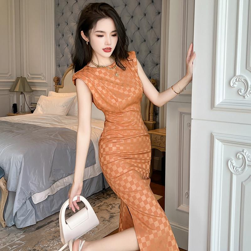 法式修身连衣裙2026新款女夏高冷御姐风无袖高级感气质显瘦包臀裙