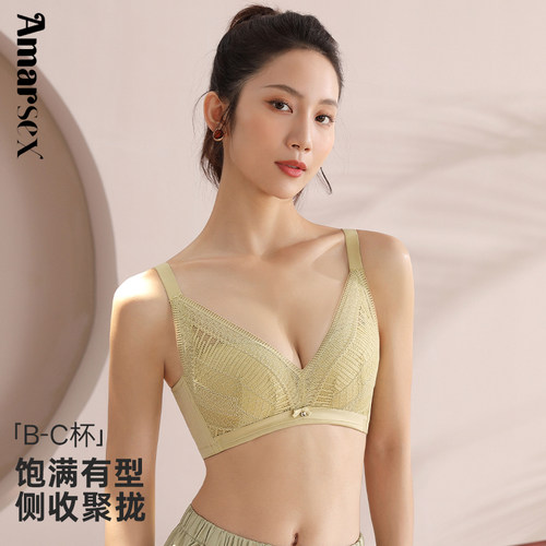 内衣夏薄款聚拢收副乳胸罩文胸