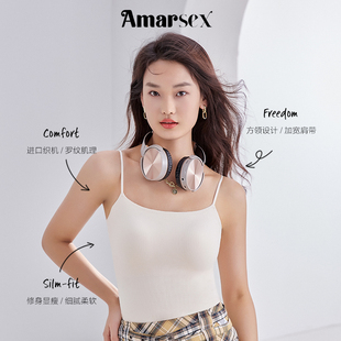 艾梦忆思背心女外穿小吊带带胸垫内搭美背文胸一体无袖 打底上衣