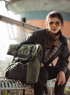 WESTWIND复古风双肩包油蜡布大容量户外骑行旅行多功能收纳军包