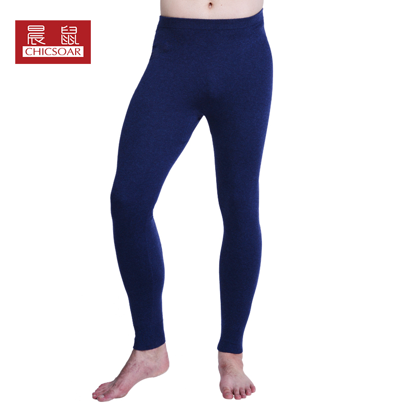 晨鼠 羊毛裤男无缝保暖裤中厚款修身打底裤弹力进口羊毛秋裤138