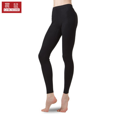 晨鼠羊绒裤女加厚修身双色提花