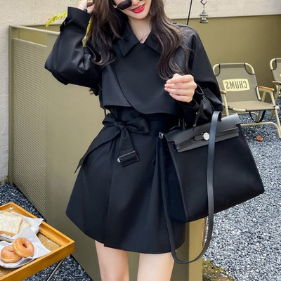 高级感短款风衣外套女小个子2025