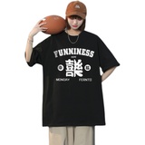 A334-TX02-25夏季通勤创意字母印花圆领宽松短袖T200G高品质全棉，女装T恤，电商A334