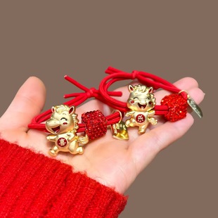 小孩过年头饰成人2026马年本命年头绳扎马尾红女童发圈高级感新年