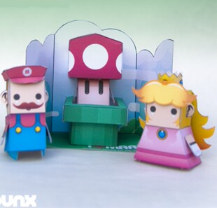 儿童手工折纸DIY拼装立体3D纸质模型超级玛丽马里奥制作益智玩具