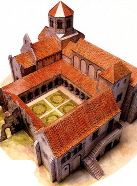 欧洲古典建筑别墅庭院城堡制作