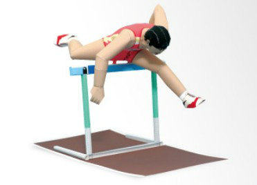 体育人偶运动会项目跨栏比赛制作