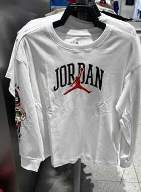 Nike耐克童装男女童大童JORDAN运动休闲长袖夏季T恤 JA3390-100