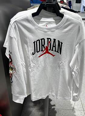 Nike耐克童装男女童大童JORDAN运动休闲长袖夏季T恤 JA3390-100