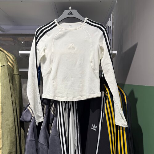 Adidas阿迪达斯女子25秋冬新款长袖T恤卫衣修身套头打底衫JW4643