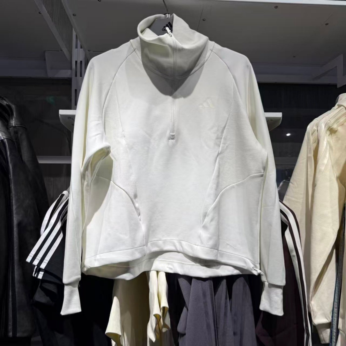 Adidas阿迪达斯卫衣女秋新款立领半拉链针织运动休闲套头衫KF2544