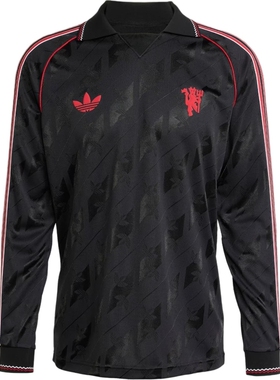 阿迪达斯Adidas曼彻斯特联队热身训练休闲翻领长袖球衣IS6522