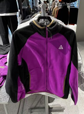 NIKE耐克男25冬新款保暖摇粒绒开襟连帽衫运动休闲外套HJ2461-551
