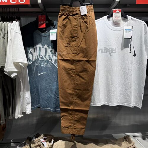 NIKE耐克男子春秋工装裤运动休闲宽松透气直筒抽绳长裤FN3097-281