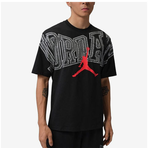 Nike/耐克JORDAN新款男黑红色印花圆领短袖T恤IQ0709-010