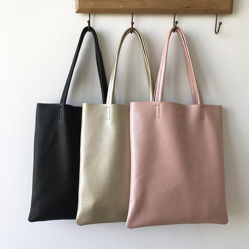 杂志款托特包女头层牛皮单肩文艺包极简轻便2024新款通勤软皮包包,箱包皮具/热销女包/男包,托特包,淘宝优惠券,粉丝福利购,淘宝优惠卷