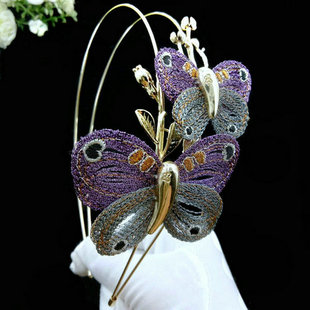 CHRIST克丽斯汀发饰蝴蝶头箍高端气质发箍个性优雅刘海发卡刺绣