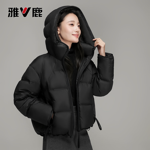 雅鹿云朵泡芙90白鸭绒羽绒服女