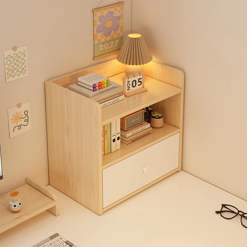 书架桌面置物架办公室桌上小型储物柜子客厅书房书桌收纳简易书柜