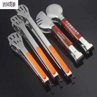 炸蛋手抓饼麻辣烫食品夹子不锈钢 加厚夹钳铁板烧夹煎牛排夹菜夹