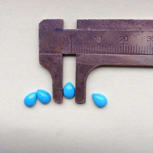 纯天然水滴裸石美国睡美人松石5X7梨形