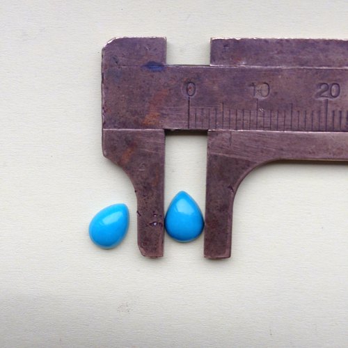 纯天然水滴裸石美国睡美人松石6X8梨形