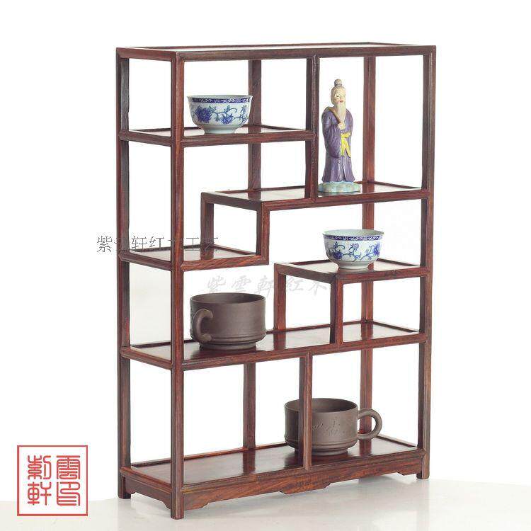 红酸枝木桌面型小多宝架图片