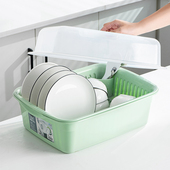 厨房家用带盖碗筷置物架收纳沥水架 抗菌沥水碗架 日本进口ASVEL