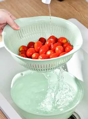 *日本进口ASVEL沥水篮洗菜盆 果蔬洗菜篮厨房用品塑料漏盆洗米筛