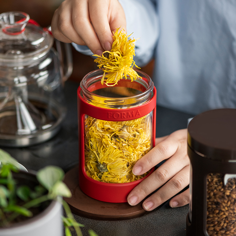 日本茶叶罐ASVEL密封罐带盖透明