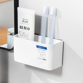 日本asvel免打孔磁吸卫生间壁挂浴室洗手台收纳架牙膏木梳收纳盒