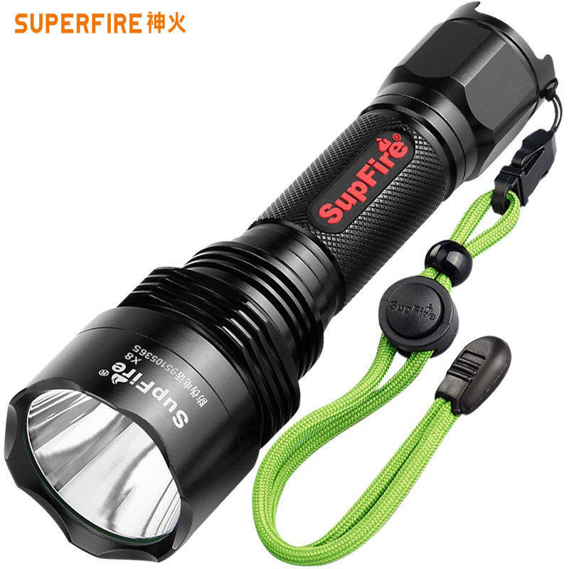 SupFire神火X8强光手电筒可充电多功能超亮户外远射小便携5000