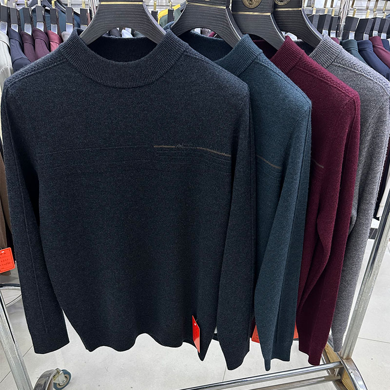 雪豹毛衣男款2025新款秋冬羊毛衫